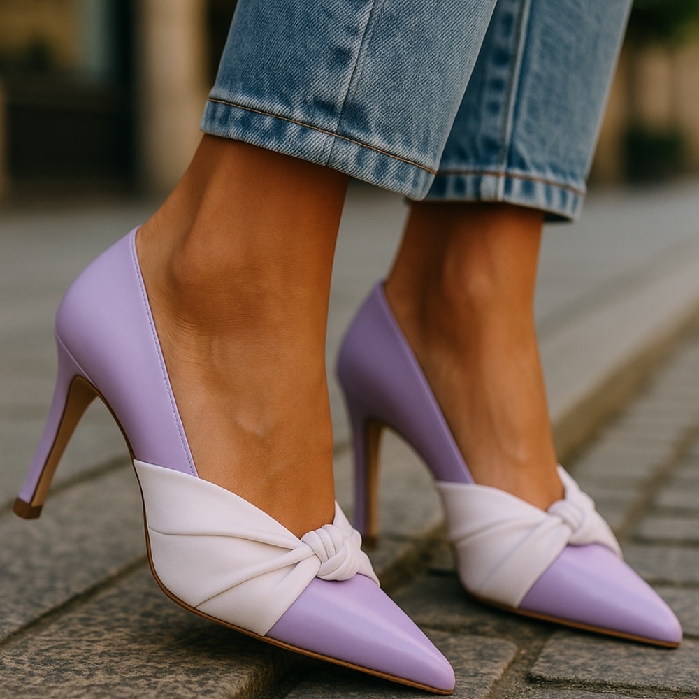 New York & company brie heel lavender shoes! New